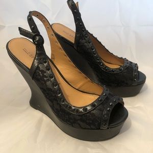 Call It Spring black wedged dress shoe